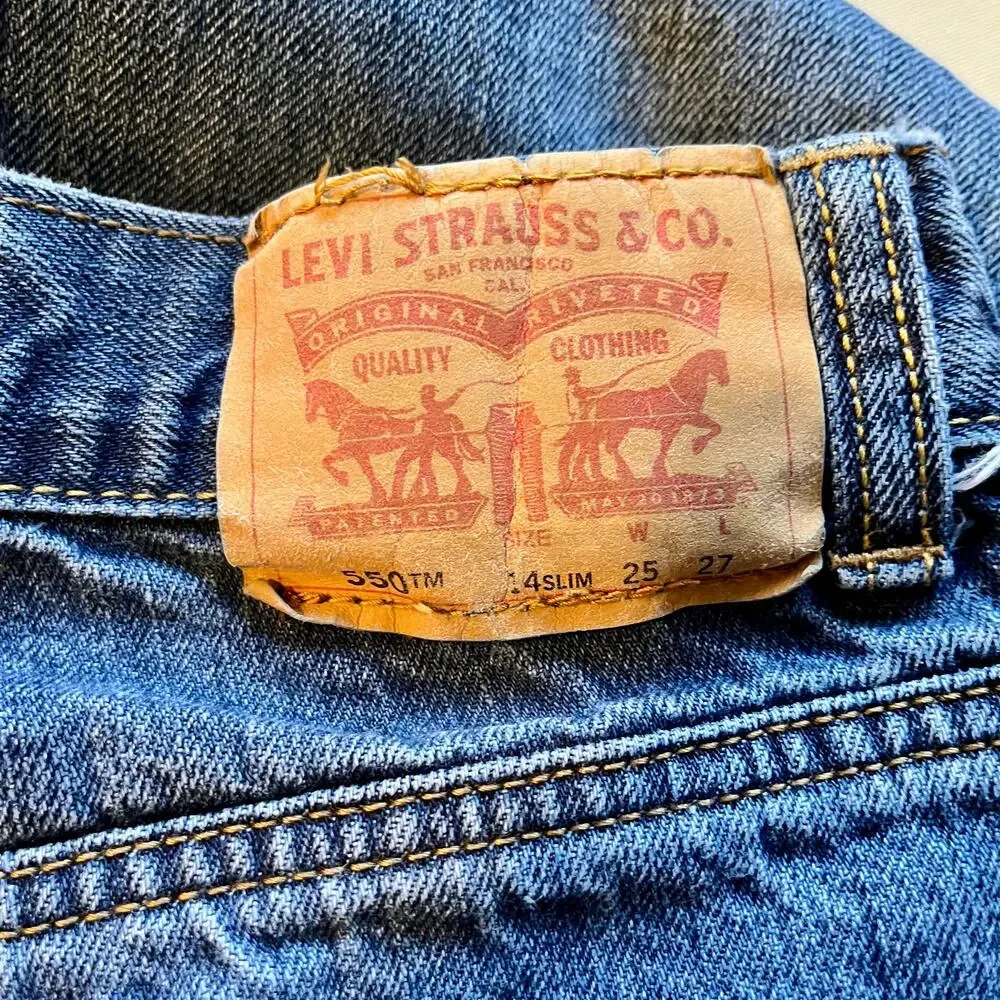 Levi's 550 Relaxed Denim Blue Jeans Youth 14 Slim W25 L26 Cotton Straight Leg